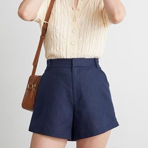 And Other Stories navy linen shorts sz 10